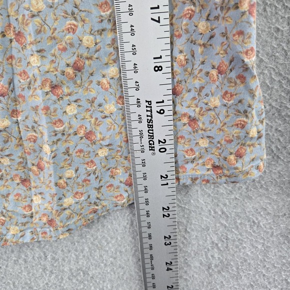 VINTAGE RALPH by Ralph Lauren Junior Button Up Shirt L Blue 90s Floral Snap - Picture 5 of 8